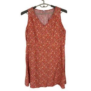 Old Navy Sleeveless Waist-Defined V-Neck Dress Floral XL cottage preppy